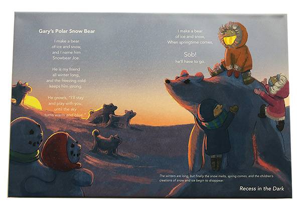 Canvas - Recess in the Dark - Gary's Polar Snow Bear